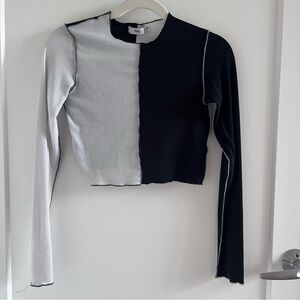 Black and white long sleeve top